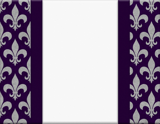 Purple and Gray Fleur De Lis Textured Background - Photo, Image
