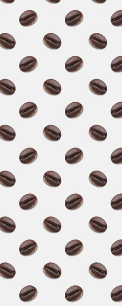 Seamless coffee bean pattern on bright background. Minimal isometric food texture - Φωτογραφία, εικόνα