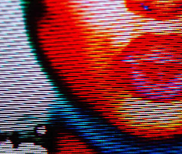 Woman's face on the screen. Lips. Digital artifacts. Glitch art. Digital errors.  - Photo, Image