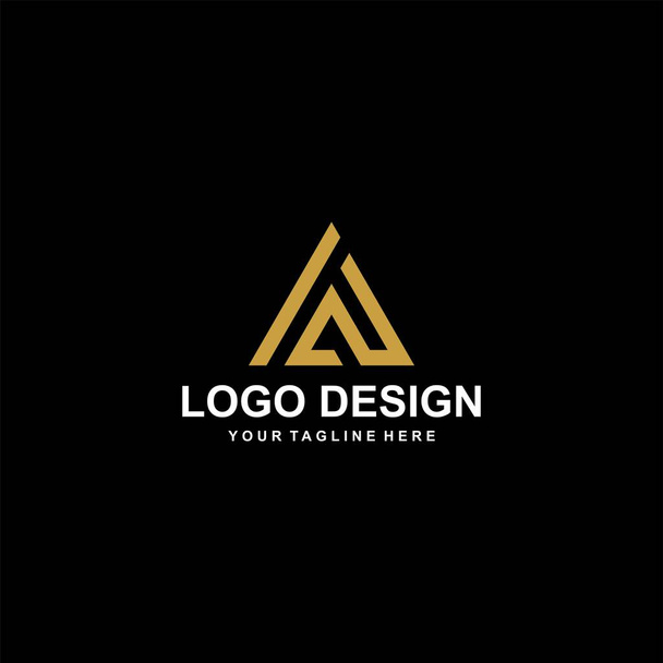 Montagna astratta logo vettore di progettazione. Illustrazione astratta dell'icona del triangolo. Lettera AM logo design
. - Vettoriali, immagini