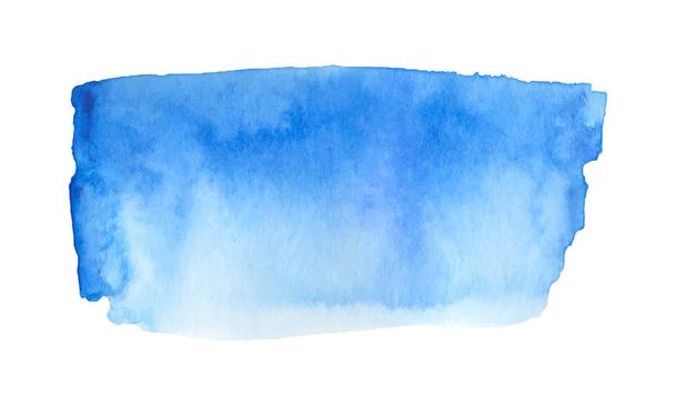 Soyut suluboya mavi el çizilmiş leke, beyaz arkaplanda izole edilmiş, vektör illüstrasyonu. - Vektör, Görsel