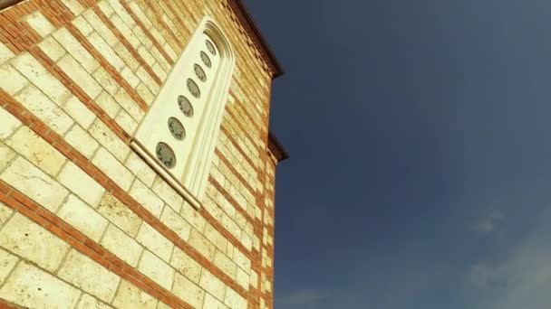 Kosovo Mitrovica, Facade of St. Demetrius Orthodox Church Low Angle - Кадри, відео