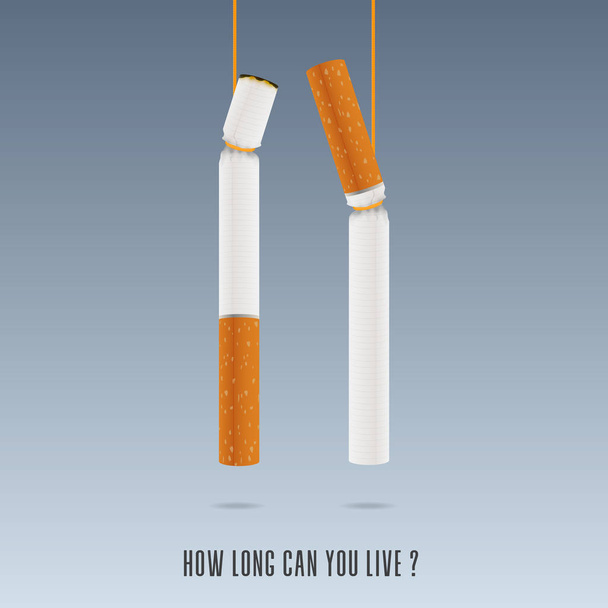 May 31st World No Tobacco Day poster. Cigarette poisoning concept. Stop smoking awareness campaign poster. Danger from the tobacco infographic. No Smoking Day Banner. Vector Illustration. - Vector, Image