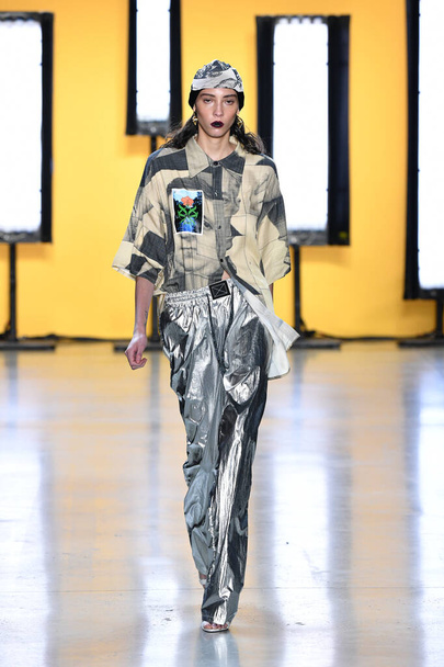 NEW YORK, NEW YORK - SEPTEMBER 05: A model walks the runway for Dirty Pineapple during New York Fashion Week: The Shows at Gallery I at Spring Studios on September 05, 2019 in New York City. - Photo, Image