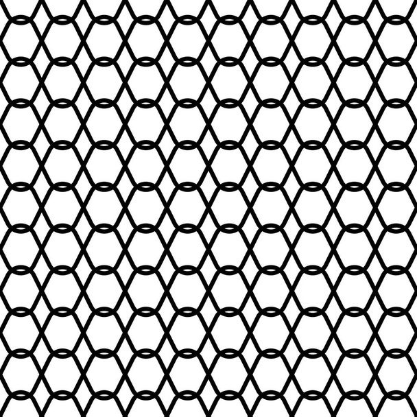 Línea Abstracto patrón sin costura curva neta con color negro en fondo blanco
. - Vector, imagen
