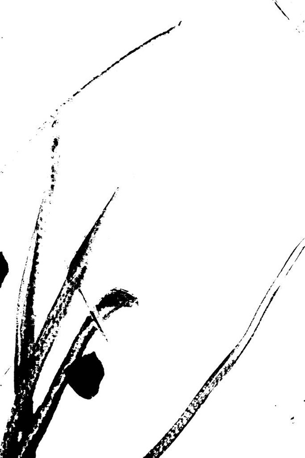 abstrakcyjny czarny pociągnięcie pędzla sylwetka akwarela rysunek tekstury farby na białym tle - Zdjęcie, obraz