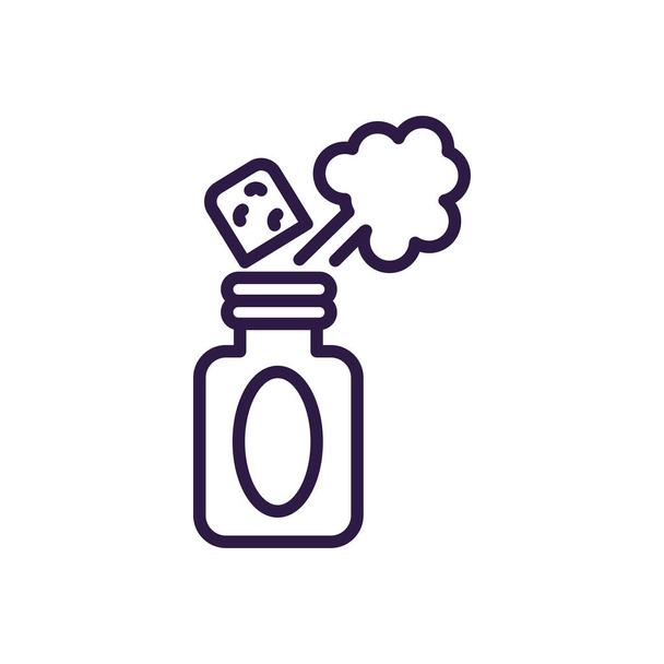spray prank bottle, line style icon - Vetor, Imagem