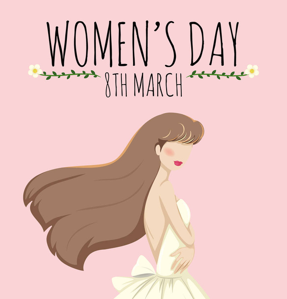 Background template for happy women day illustration - Vector, afbeelding