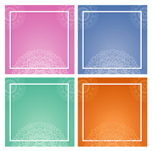 Background template with mandala designs illustration - Vetor, Imagem