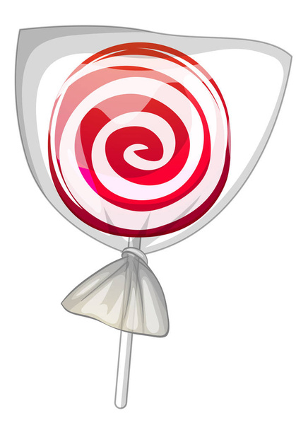 One piece of lollipop on white background illustration - Vector, Image