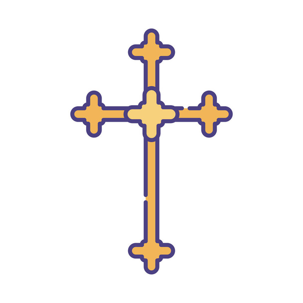 religion cross flat style icon vector design - Вектор,изображение