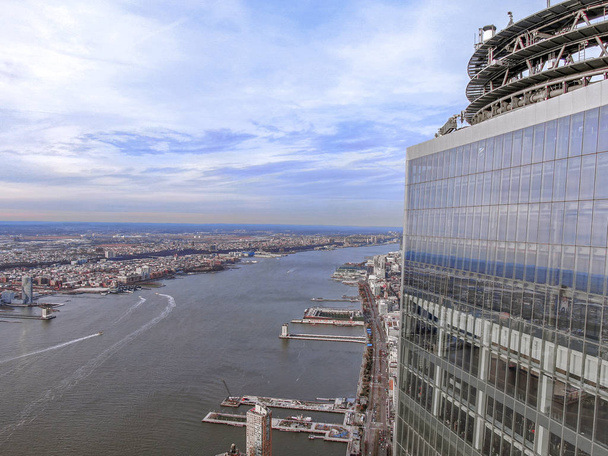 New York City WTC with Hudson River in daytime, aerial photography - Фото, изображение