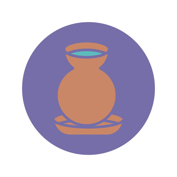 clay water jar pot icon, block style design - Διάνυσμα, εικόνα
