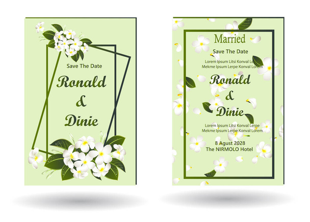 romantic and luxurious floral wedding invitations - Vector, Image