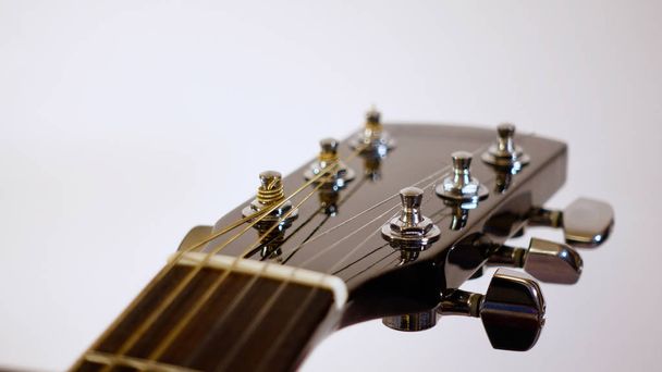 guitar headstock closeup . white background - 写真・画像