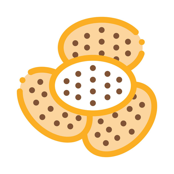 Galleta panadería sabrosa comida icono delgada línea vectorial
 - Vector, imagen
