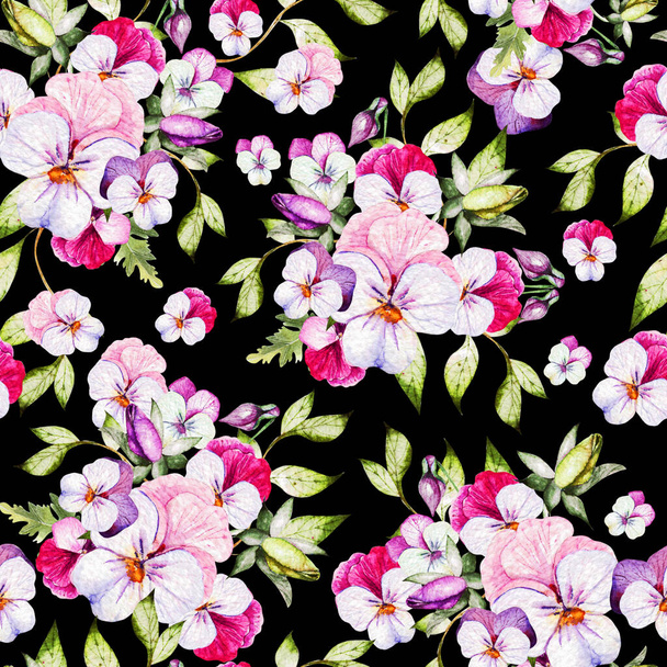 Акварель барвистий візерунок з квітами кабачків
.  - Фото, зображення