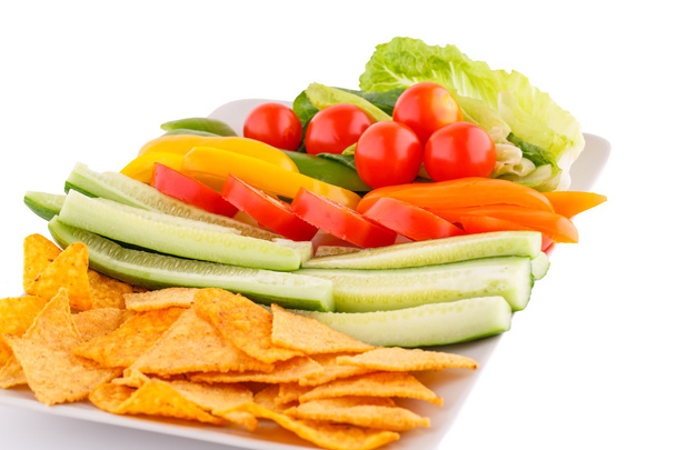 Nachos and vegetables - Photo, Image