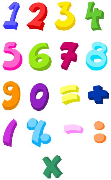 Colorful numbers - Vector, Image