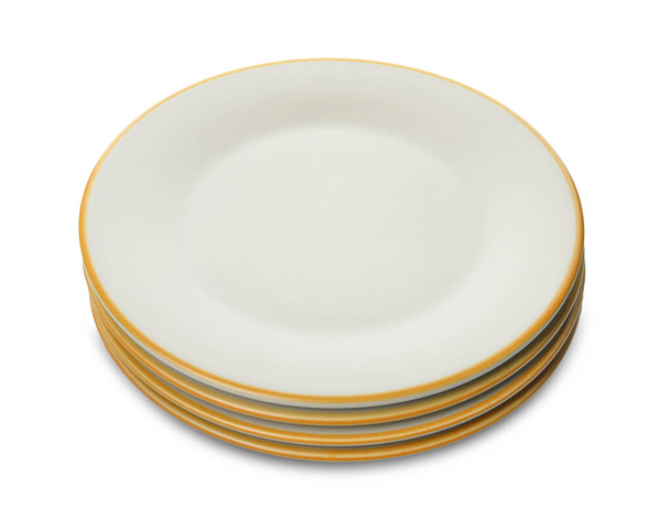 Пустые тарелки на белом фоне
 - Фото, изображение