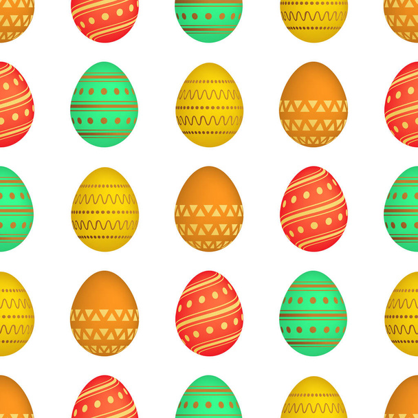 Seamless pattern with colorful Easter eggs - Вектор,изображение