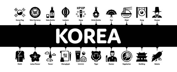 Korea Minimal Infographic Banner Vector - Vector, Image