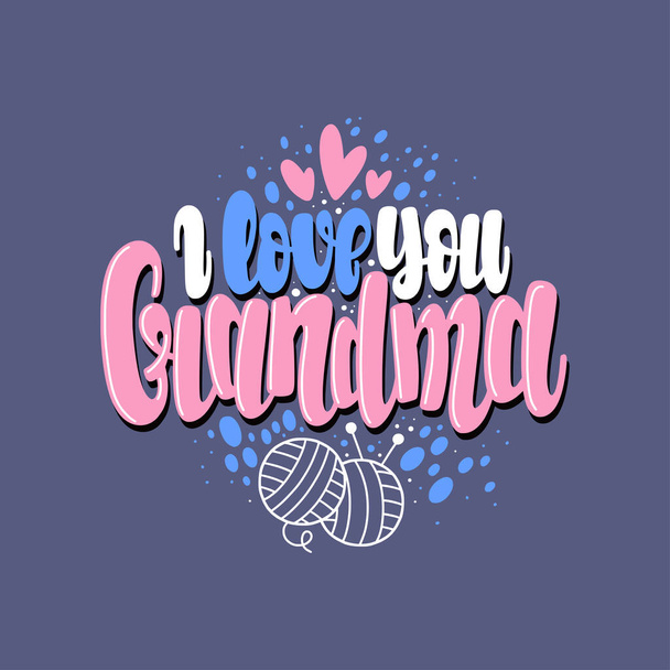 Illustration of Grandparent's day. Vector lettering. Design for cards, clothes and other - Vetor, Imagem