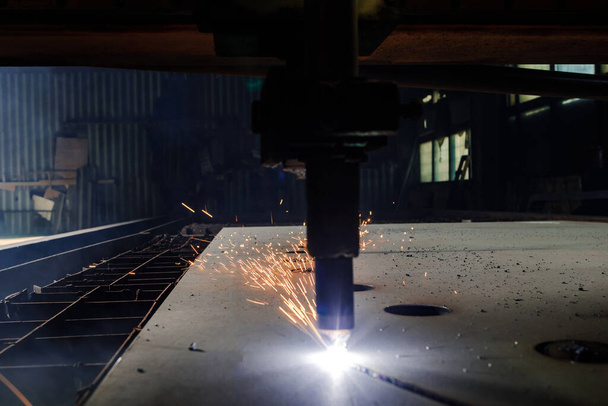 Plasma cutting of metal with a cnc. - Photo, image