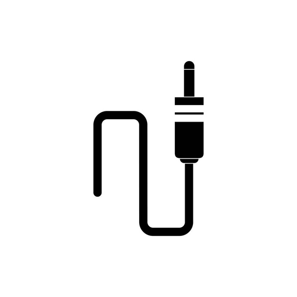 plug cable audio melody sound music silhouette style icon - Vektör, Görsel