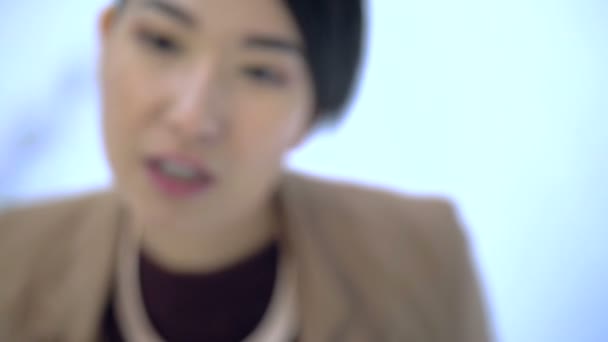 Korean girl looking into the camera close-up1-1 - Filmati, video