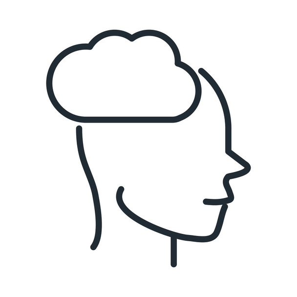 alzheimers doença neurológica cérebro pensamento linha estilo ícone
 - Vetor, Imagem