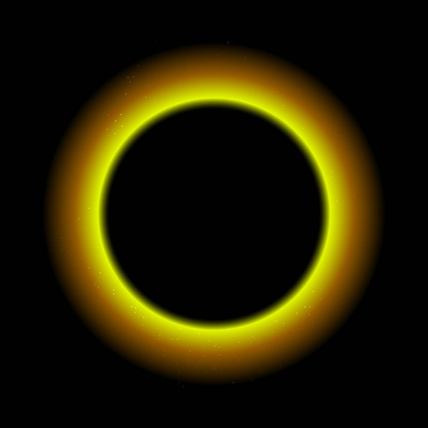 Illustration des Sonnenfinsternisvektors. Totale Sonnenfinsternis mit Korona auf dunklem Hintergrund - Vektor, Bild