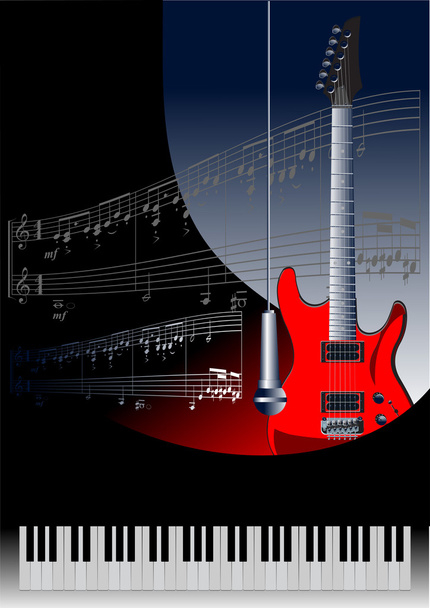 Piano with guitar images - Vector, afbeelding
