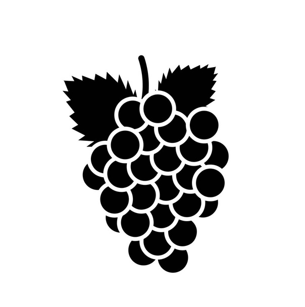 Куча винограда с листьями на белом фоне
 - Вектор,изображение