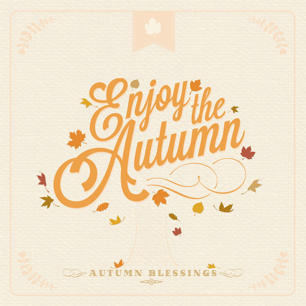 Godetevi l'autunno Vintage sfondo tipografico
 - Foto, immagini