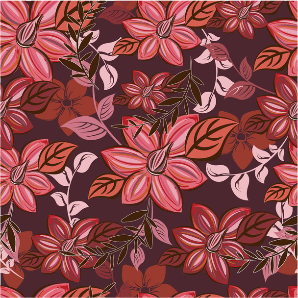 Vector spring abstract background flowers seamless pattern - Wektor, obraz