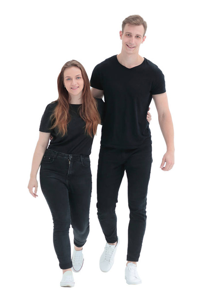 in full growth. casual young couple standing together - Photo, image