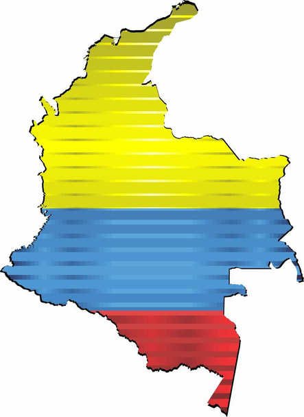 Λαμπερός χάρτης Grunge της Κολομβίας - Εικονογράφηση, τρισδιάστατος χάρτης της Κολομβίας - Διάνυσμα, εικόνα