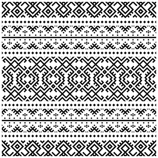 Diseño étnico azteca Ikat. Ilustración de vectores de azulejos étnicos de patrón sin costura nativo. Estilo mexicano
 - Vector, Imagen