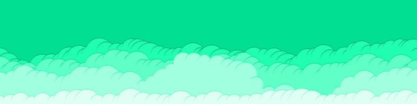 abstract green color clouds sky generative art background illustration  - Vector, Image