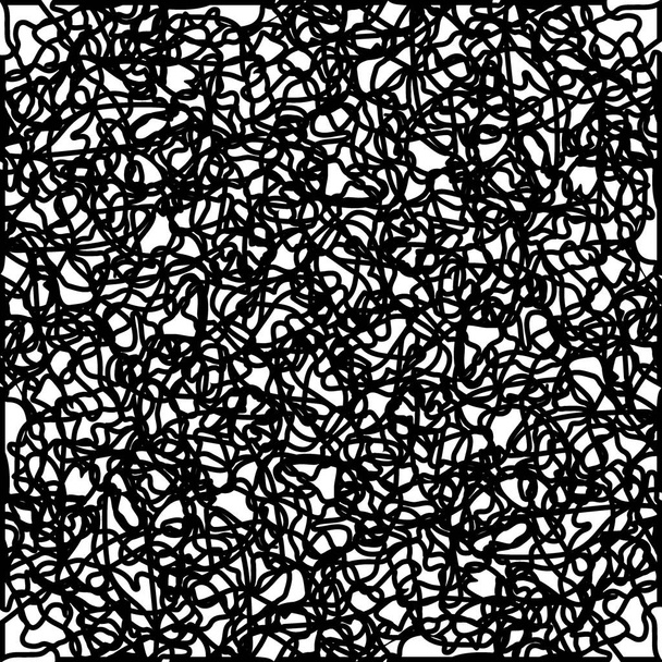 混沌とした白い絡みと黒い線。カオスとヴィンテージをテーマにした抽象化。ヴィンテージ - ベクター画像