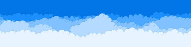 abstract blue color clouds sky generative art background illustration  - Vektor, obrázek
