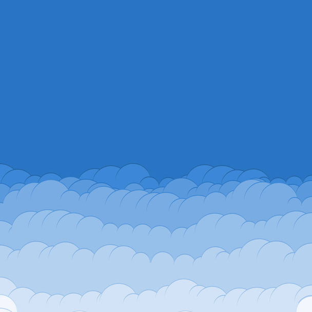 abstract blue color clouds sky generative art background illustration  - Vetor, Imagem