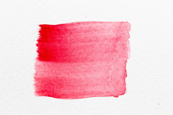 Red color watercolor handdrawing as line brush on white paper background - Foto, Imagem