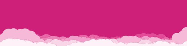 abstract pink color clouds sky generative art background illustration - Vektor, obrázek