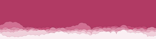 abstract pink color clouds sky generative art background illustration - Vektor, obrázek
