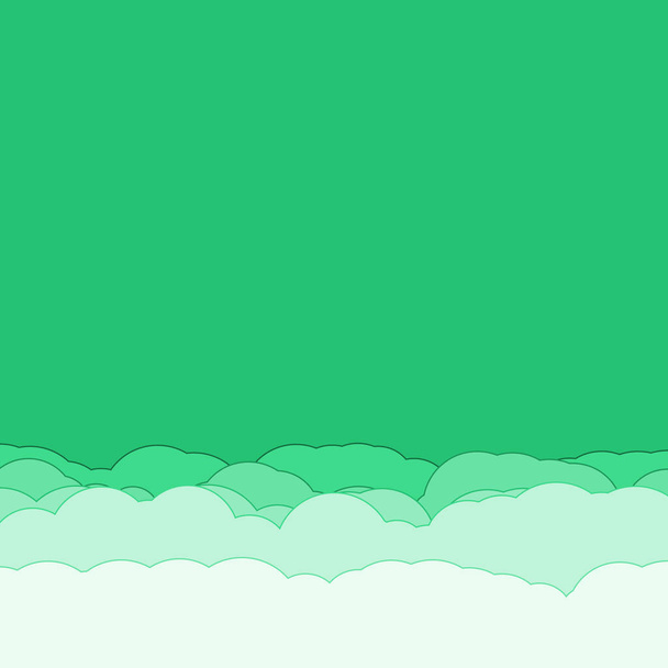 abstract groene kleur wolken hemel generatieve kunst achtergrond illustratie  - Vector, afbeelding