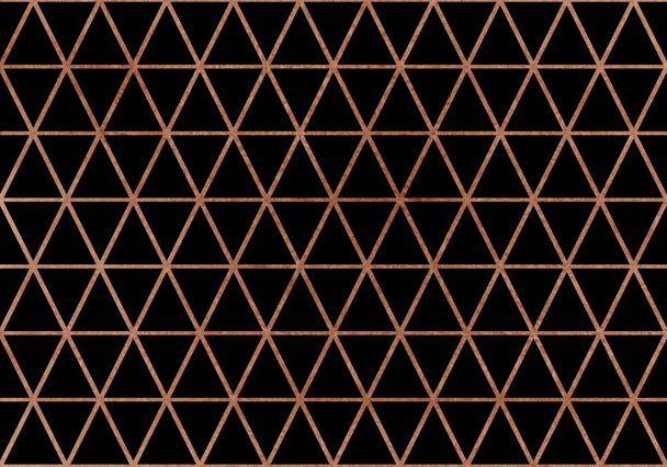 Watercolor brown triangle pattern on watercolor black background. - Photo, Image