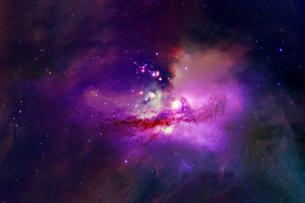 Piękna mgławica o różnych kolorach, z gwiazdami i galaktykami. Elementy tego obrazu zostały dostarczone przez NASA. W każdym celu.. - Zdjęcie, obraz