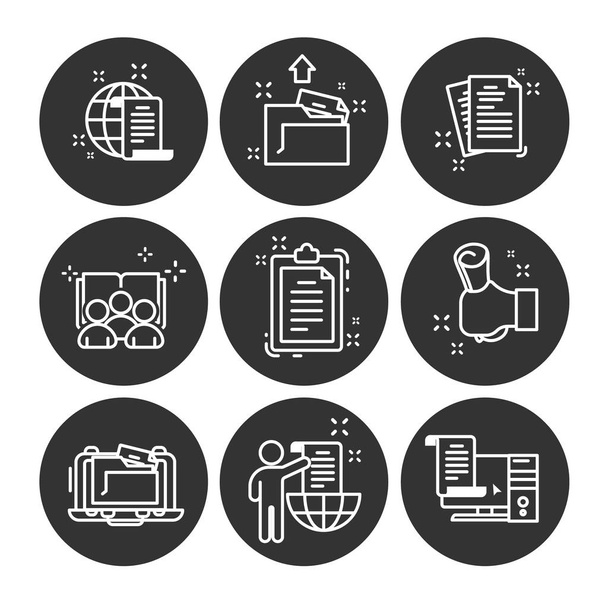 Set of documents thin line icons.  - Vector, imagen